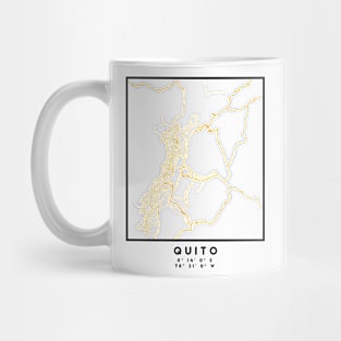 QUITO ECUADOR CITY STREET MAP ART Mug